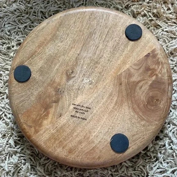 Decorative Wood Round Homemade Beach Resin Serving Plate - Picture 6 of 7